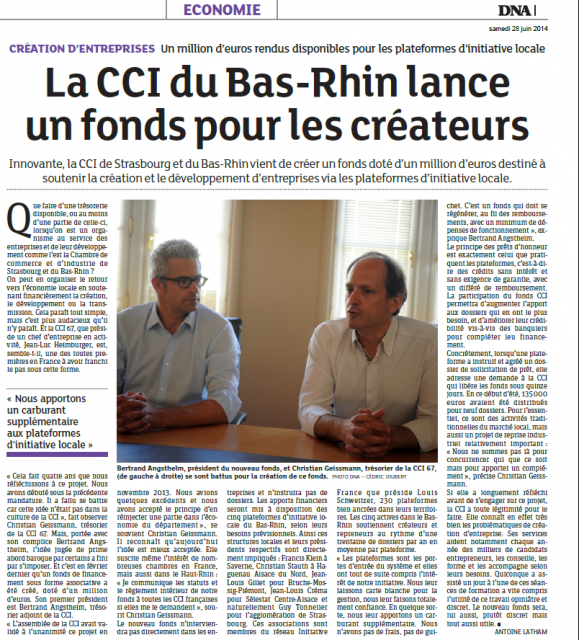 article la CCI lance un fonds pour les createurs