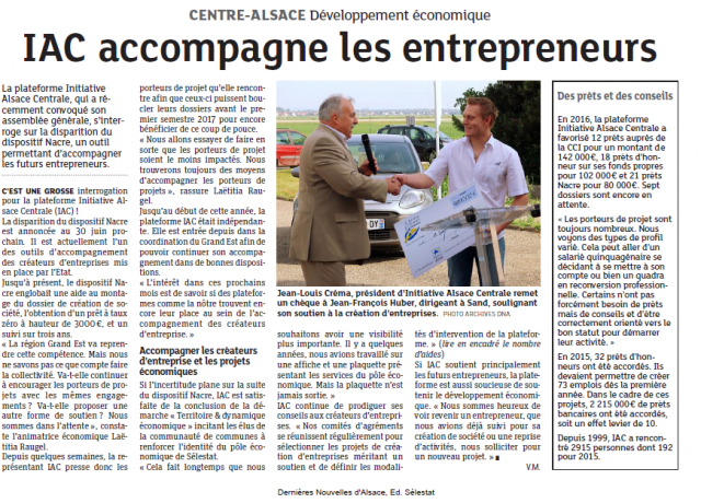 Initiative Alsace Centrale accompagne les entrepreneurs